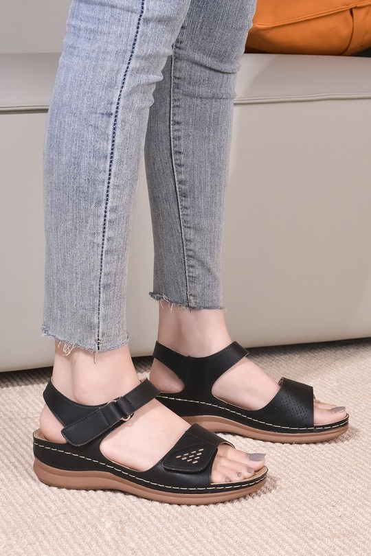 Sandales Chaussures Noir Jin Ma Shoes 008-8 Efashion Paris