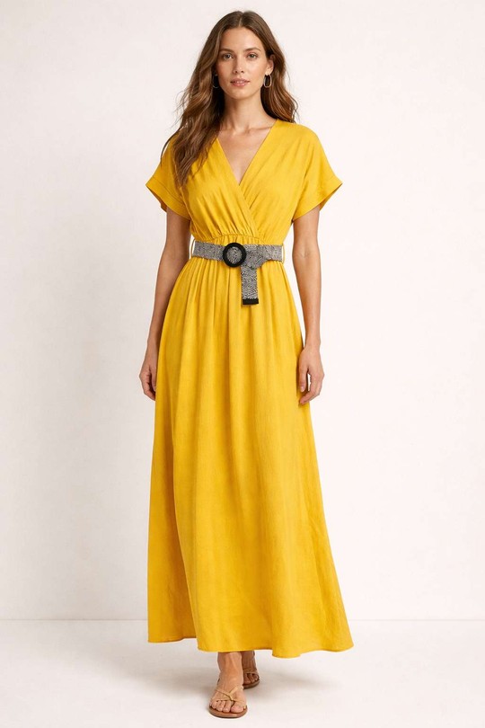 Robes longues Femme Jaune ALYRA 936-PE26-JAZZ Efashion Paris