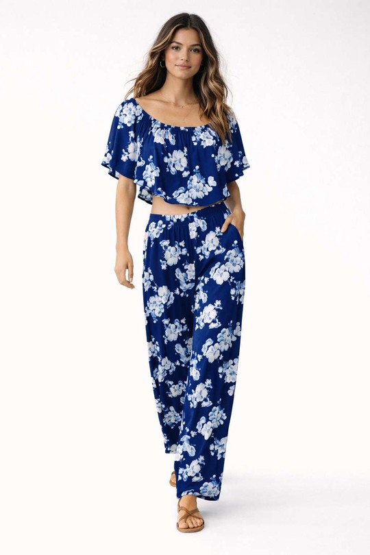 Ensembles Femme Bleu ALYRA 521-PE26-IMP03 Efashion Paris