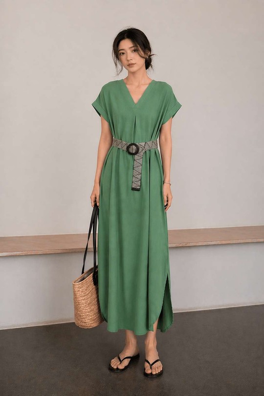 Robes longues Femme Vert d eau ALYRA 998 Efashion Paris