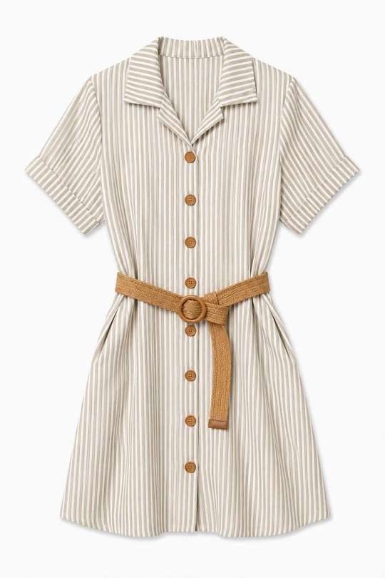Robes courtes Femme Bleu marine ALYRA 1026-PE26-RAYURE Efashion Paris
