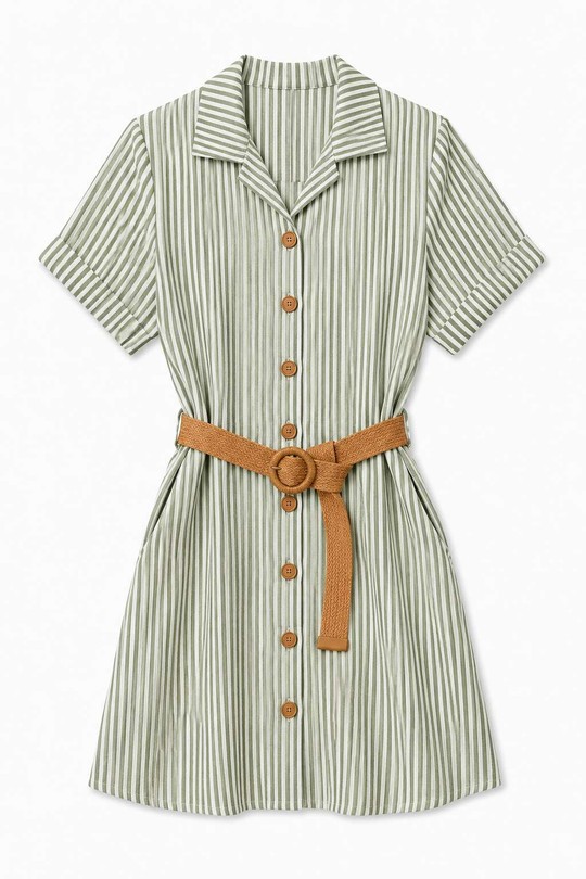 Robes courtes Femme Bleu marine ALYRA 1026-PE26-RAYURE Efashion Paris