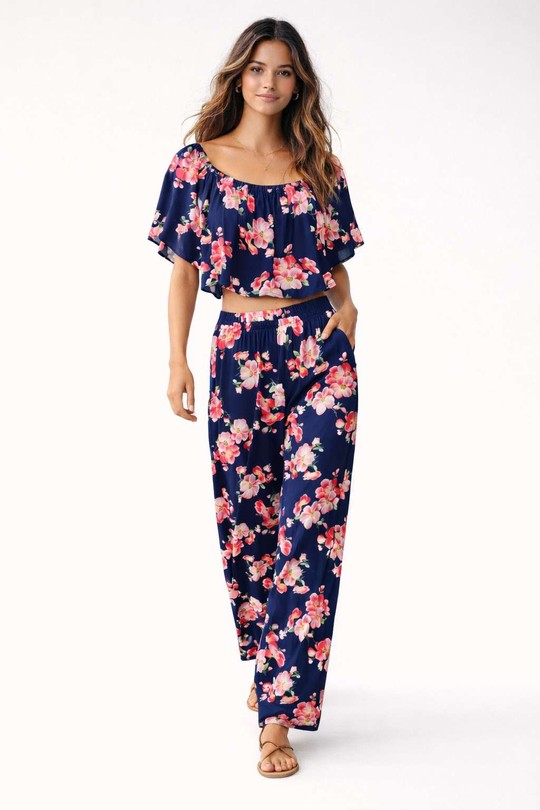 Ensembles Femme Bleu ALYRA 521-PE26-IMP03 #c Efashion Paris