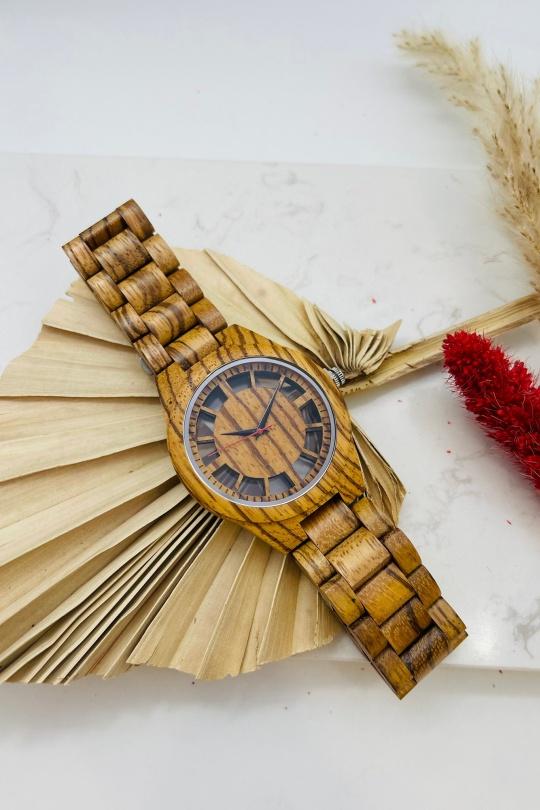 Man Watches Accessories White MICHAEL JOHN ET GG LUXE MONTRE HOMME BOIS 7 Efashion Paris