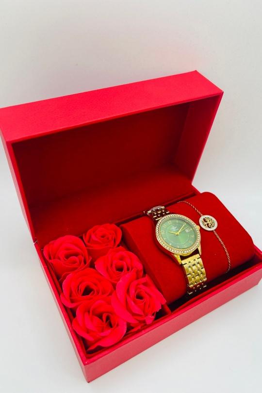 Watches Accessories Green MICHAEL JOHN ET GG LUXE COFFRET ROUGE FEMME FZ2246 O Efashion Paris
