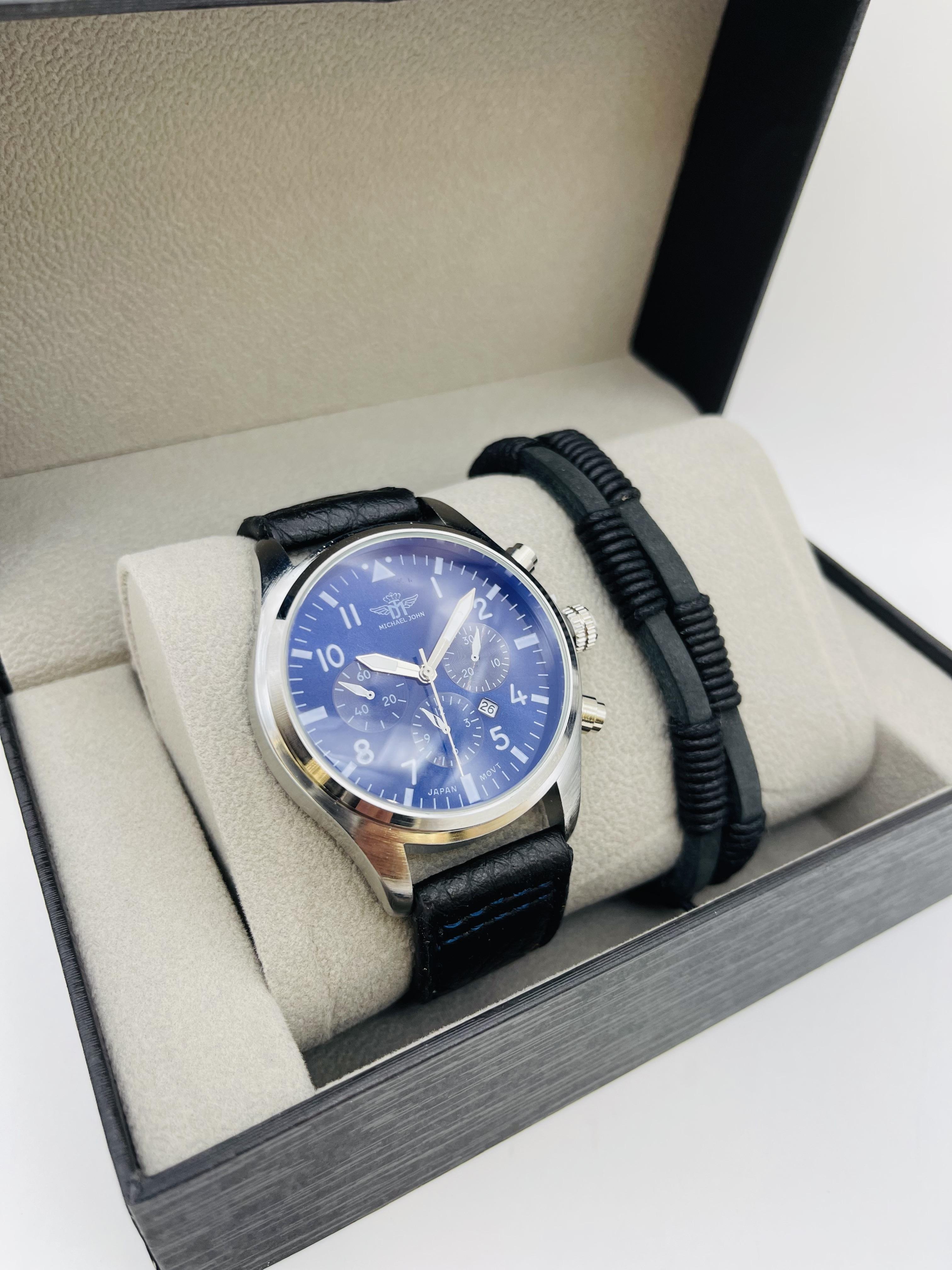 Montres Homme Accessoires Argent MICHAEL JOHN ET GG LUXE COFFRET HOMME N KH241705 ABL #c Efashion Paris