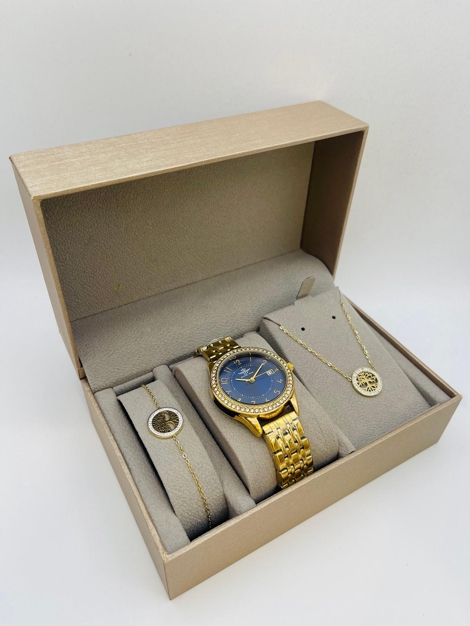 Watches Accessories Blue MICHAEL JOHN ET GG LUXE COFFRET SET FEMME FZ2246 O #c Efashion Paris