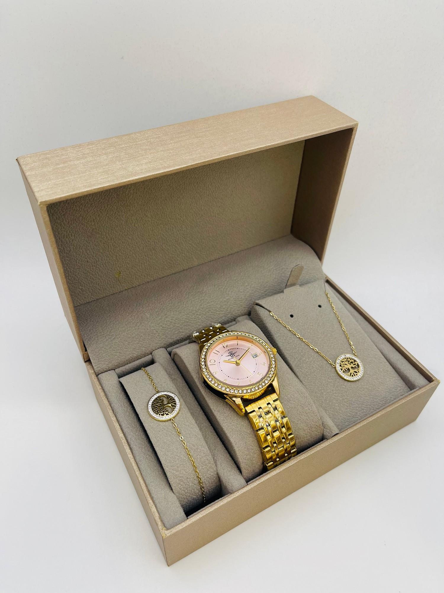 Montres Accessoires Rose MICHAEL JOHN ET GG LUXE COFFRET SET FEMME FZ2246 O #c Efashion Paris