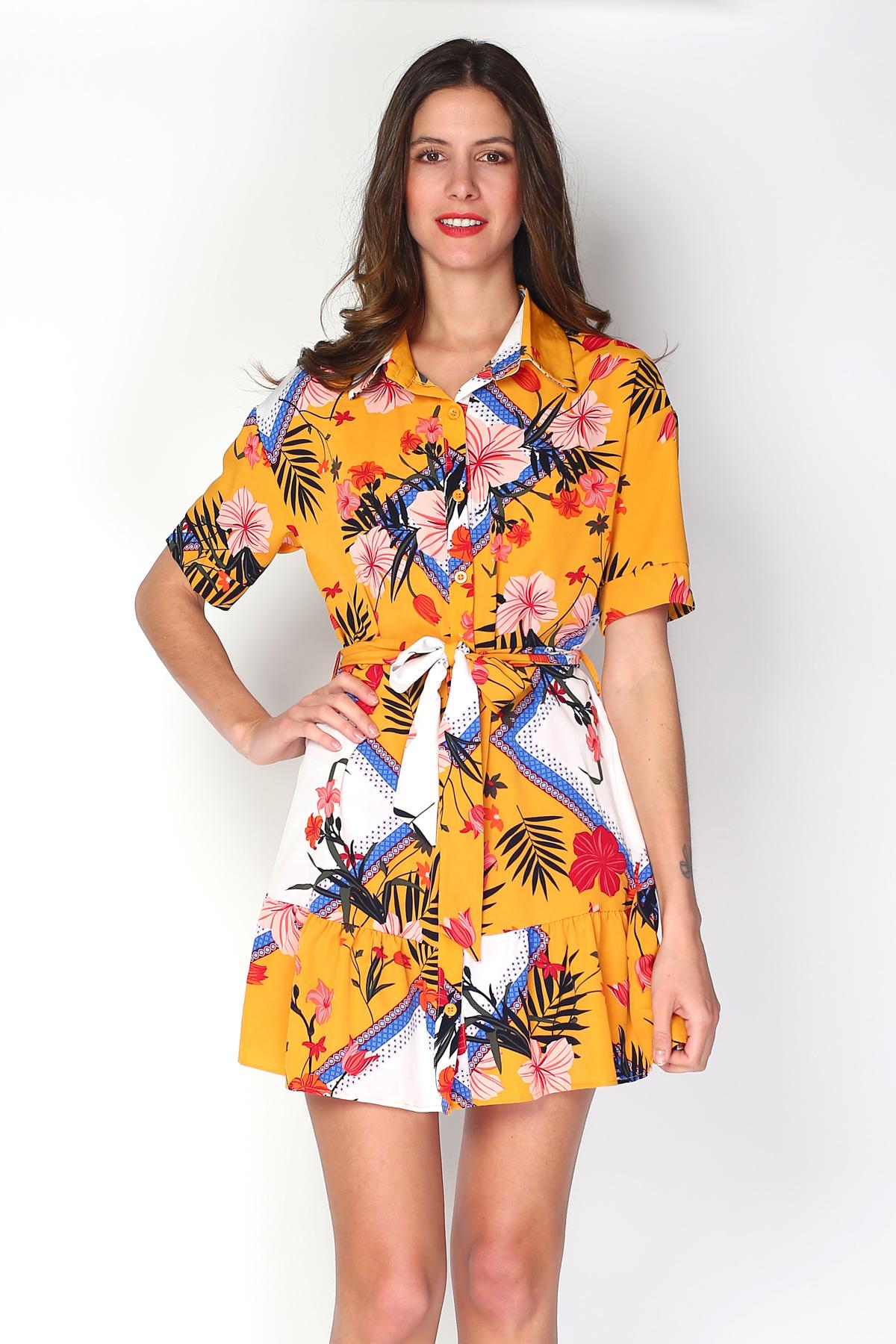 Abiti corti Donna Yellow PARIS ET MOI 8328 #c Efashion Paris