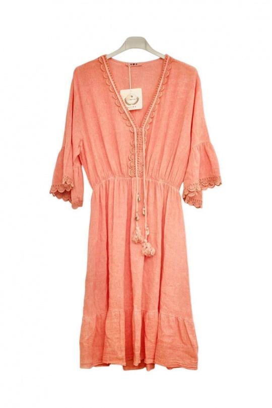 Robes mi-longues Femme Kaki Lily Fashion 6218 Efashion Paris