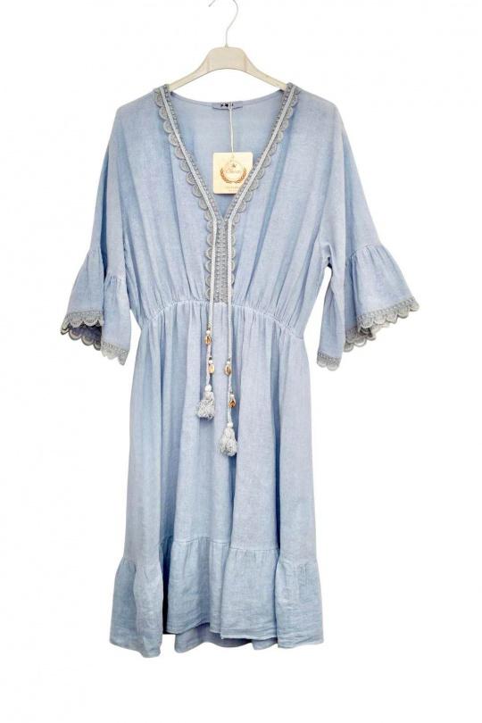 Robes mi-longues Femme Kaki Lily Fashion 6218 Efashion Paris