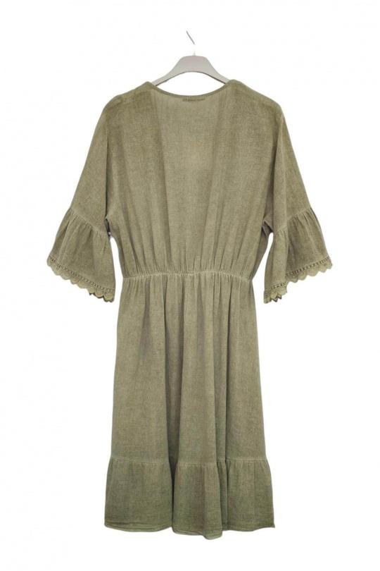 Robes mi-longues Femme Kaki Lily Fashion 6218 Efashion Paris