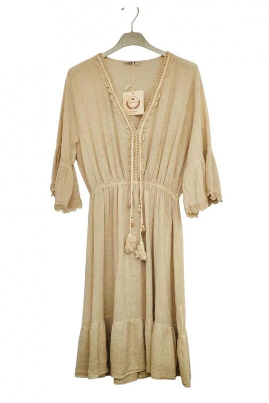 Robes mi-longues Femme Kaki Lily Fashion 6218 Efashion Paris