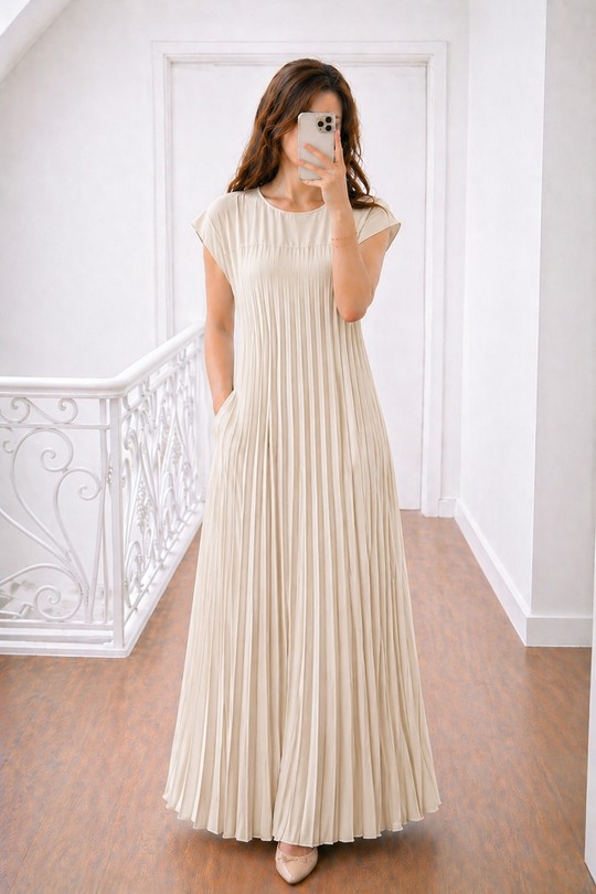 Maxi dresses Women 77031-BEIGE Lily Fashion | Efashion Paris on eFashion.