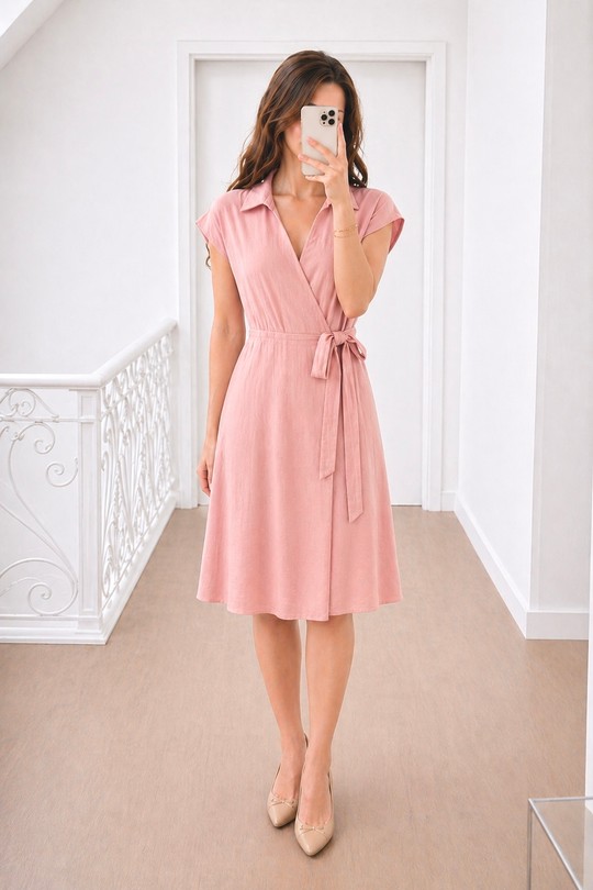 Robes mi-longues Femme Rose Lily Fashion 12566 Efashion Paris