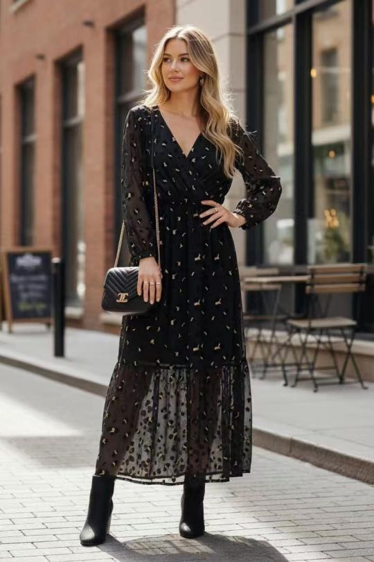 Abiti maxi Donna Black Archie Love 8121-U Efashion Paris