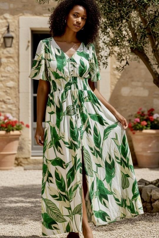 Abiti maxi Donna Green Archie Love 8427-X-VERT Efashion Paris