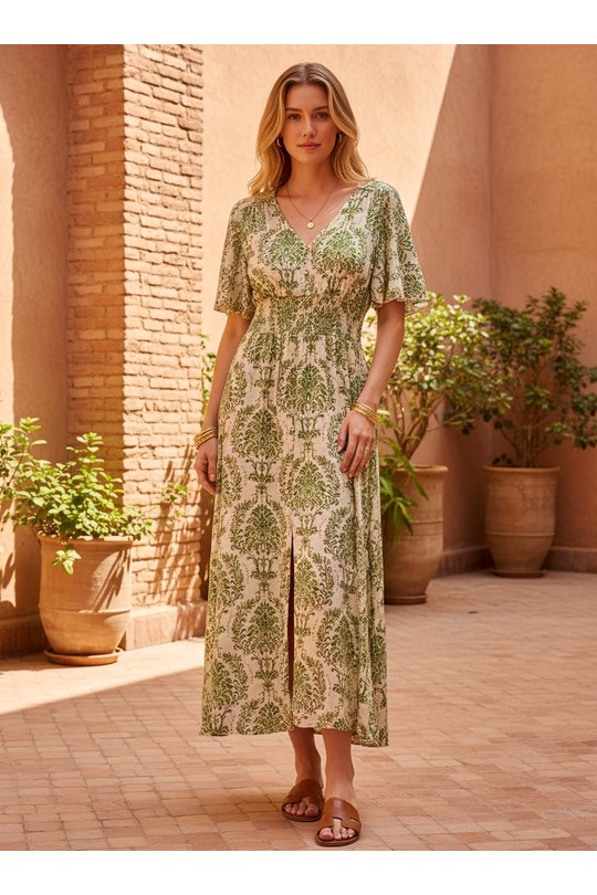 Maxi dresses Women Green Archie Love 8389-N Efashion Paris
