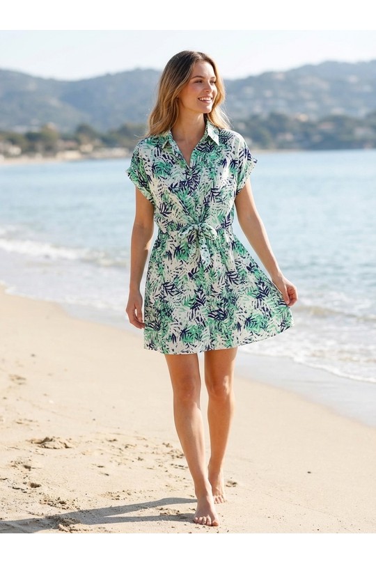 Robes courtes Femme Vert Archie Love 8375-C Efashion Paris