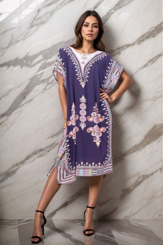 Midi dresses Women Dark blue LUSA 1208-7 Efashion Paris