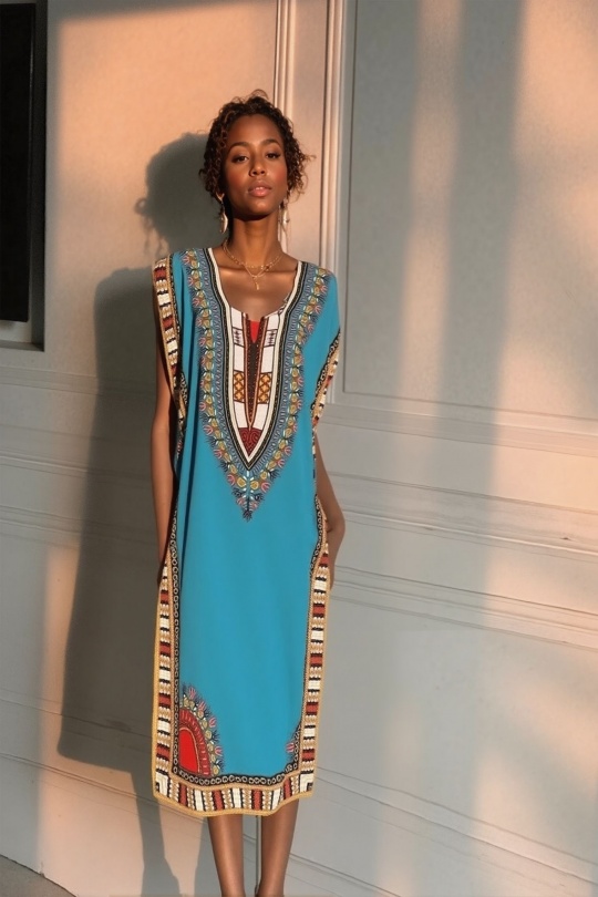 Midi dresses Women Blue LUSA 1208-3 Efashion Paris