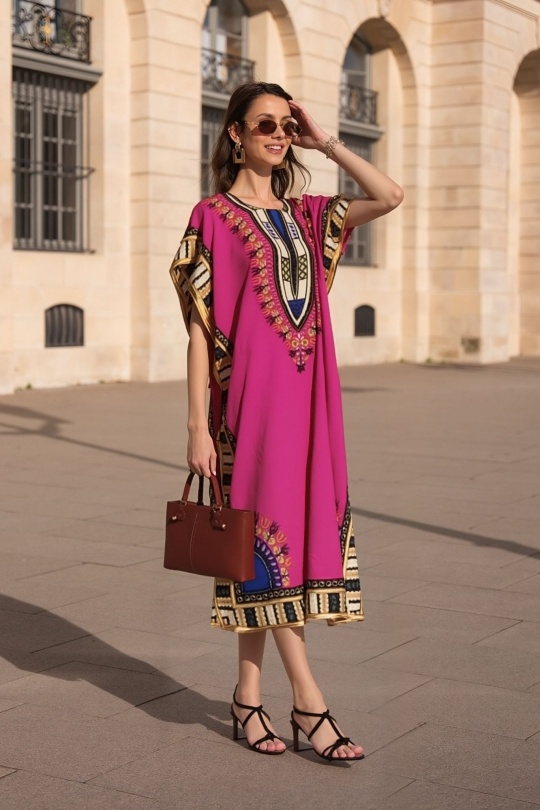 Midi dresses Women Blue LUSA 1208-3 Efashion Paris