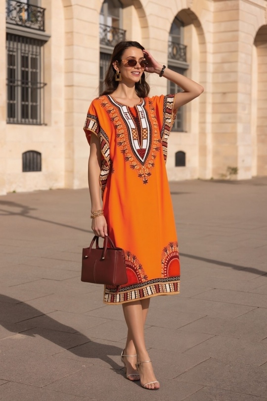 Midi dresses Women Blue LUSA 1208-3 Efashion Paris