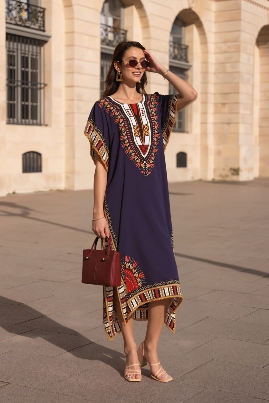 Midi dresses Women Blue LUSA 1208-3 Efashion Paris