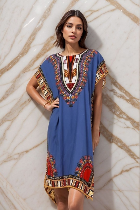 Midi dresses Women Blue LUSA 1208-3 Efashion Paris