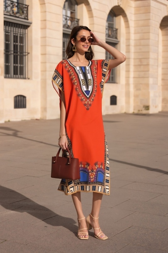 Midi dresses Women Blue LUSA 1208-3 Efashion Paris