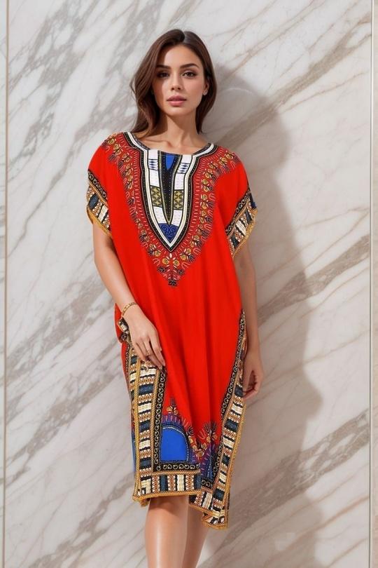 Midi dresses Women Mixed colors LUSA 1208-3 Efashion Paris