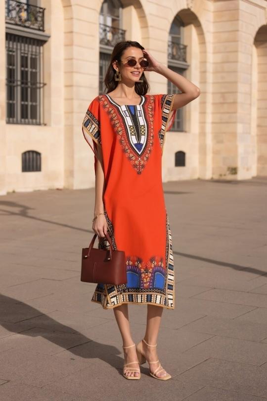 Midi dresses Women Mixed colors LUSA 1208-3 Efashion Paris