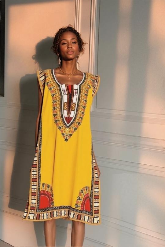 Midi dresses Women Mixed colors LUSA 1208-3 Efashion Paris