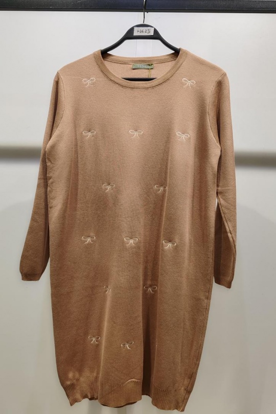 Midi dresses Women Camel LUSA H2623 Efashion Paris
