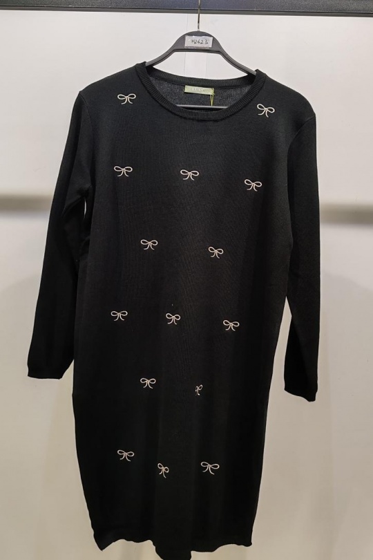 Midi dresses Women Black LUSA H2623 Efashion Paris