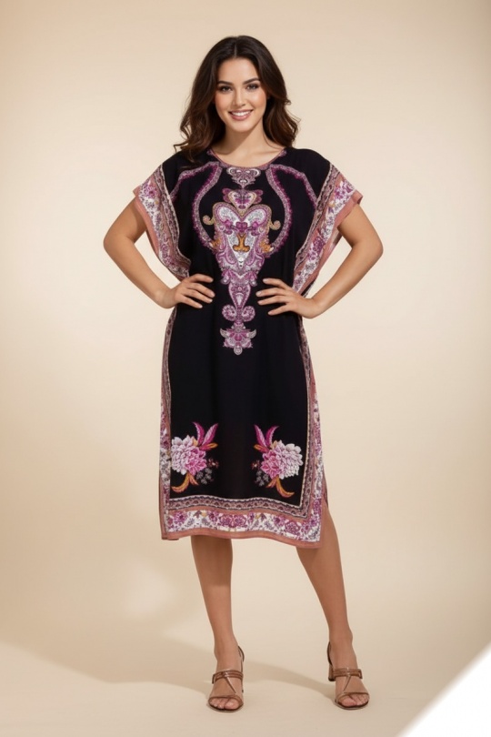 Vestidos a media pierna Mujer Black LUSA 2390 Efashion Paris