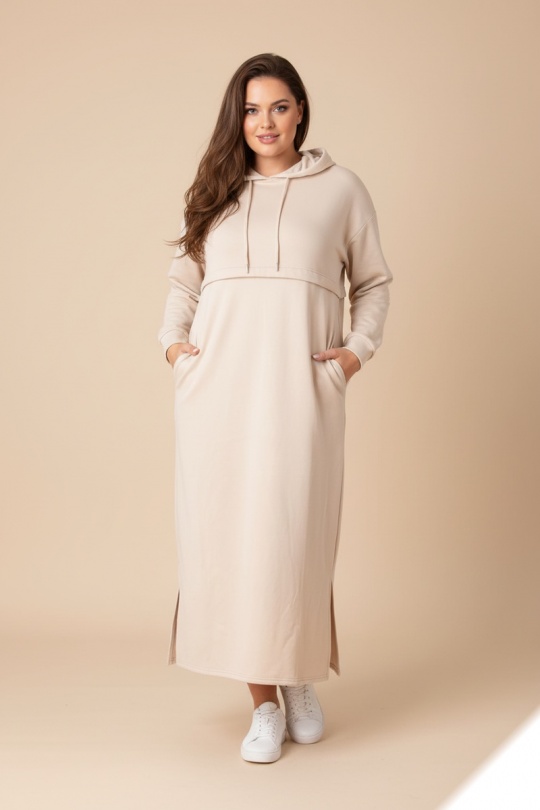 Abiti maxi Donna Beige LUSA 852 Efashion Paris