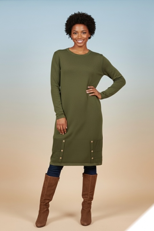 Midi dresses Women Black LUSA H2607 Efashion Paris