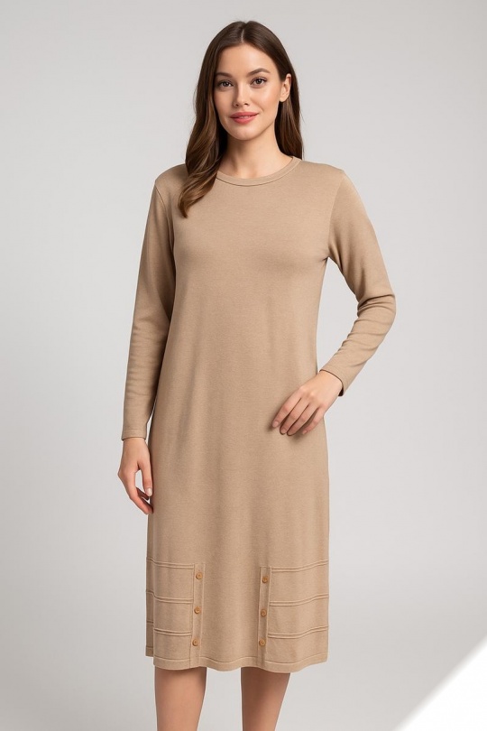 Midi dresses Women Black LUSA H2607 Efashion Paris