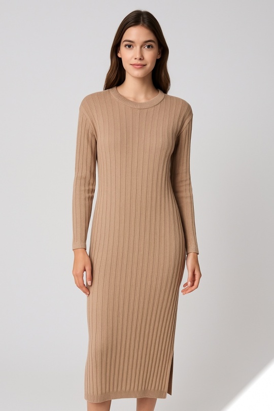 Maxi dresses Women Camel LUSA H2622 Efashion Paris