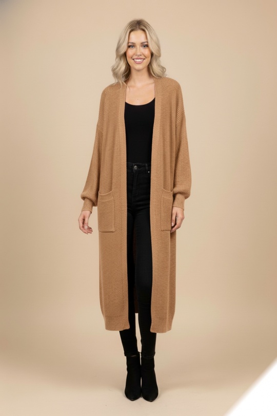 Cardigans Women Camel LUSA 888 Efashion Paris