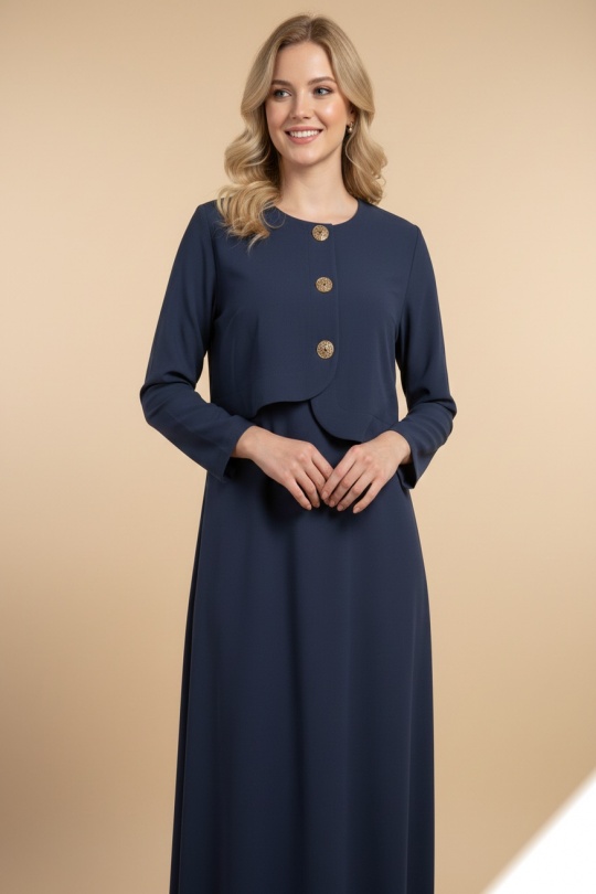 Robes longues Femme Bleu LUSA HM07 Efashion Paris