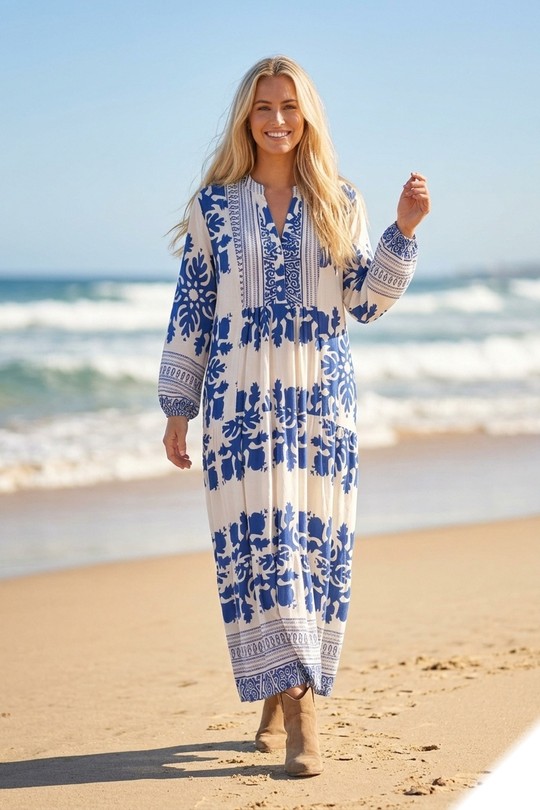 Robes longues Femme Beige LUSA 936-7 Efashion Paris