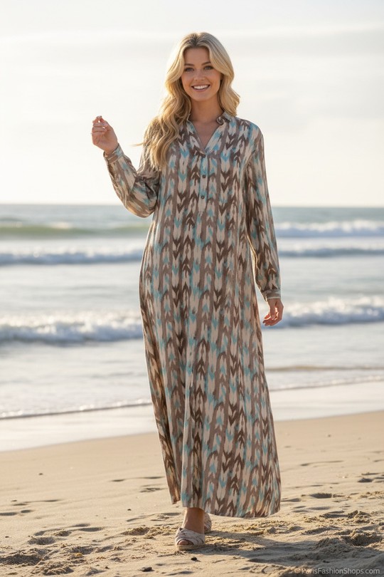 Robes longues Femme Bleu LUSA 937-7 Efashion Paris