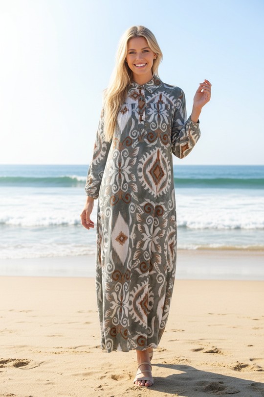 Robes longues Femme Vert LUSA D1026-5 Efashion Paris