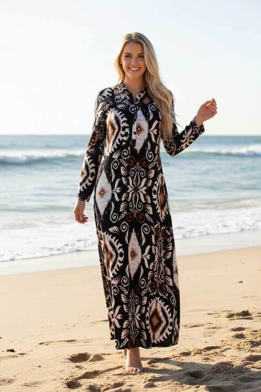 Robes longues Femme Vert LUSA D1026-5 Efashion Paris