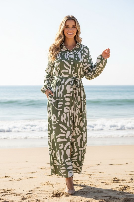 Robes longues Femme Vert LUSA D1029-1 Efashion Paris