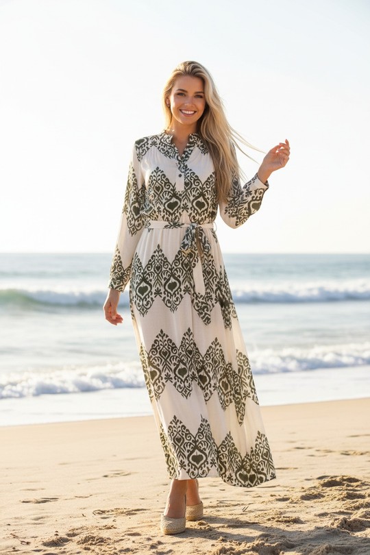 Robes longues Femme Vert LUSA D1029-3 Efashion Paris