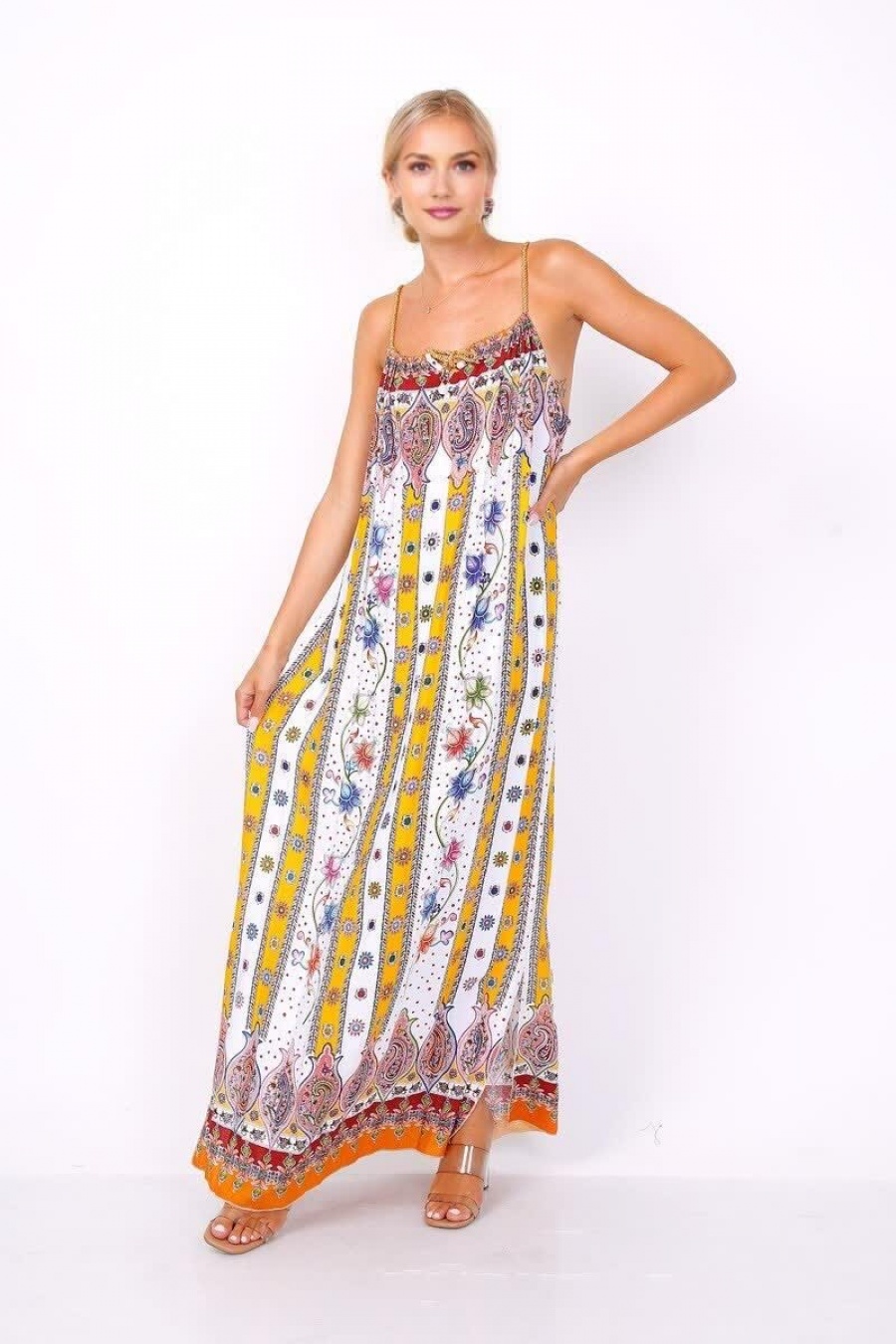 Robes longues Femme Jaune LUSA 2018-7 #c Efashion Paris