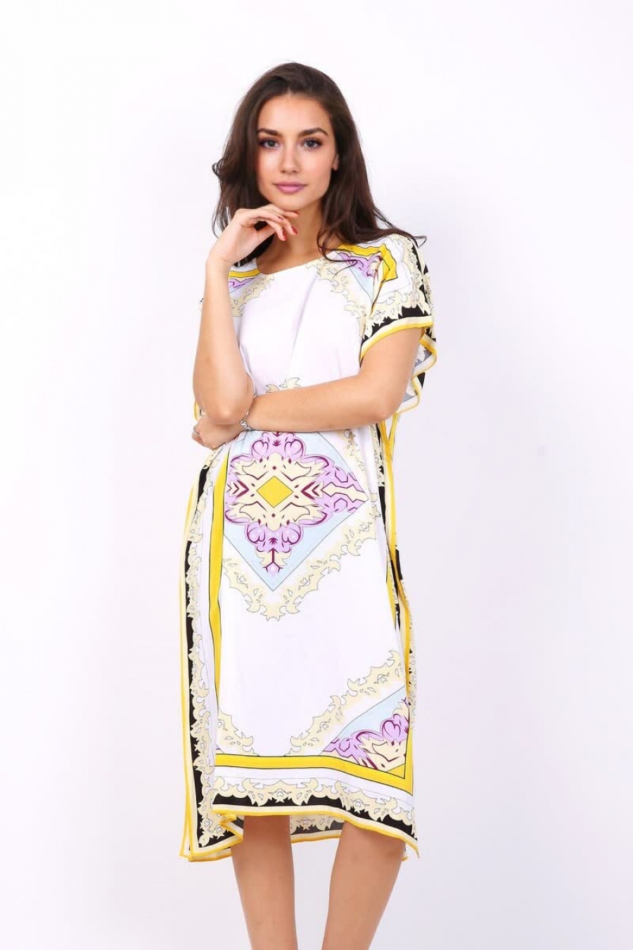 Vestidos a media pierna Mujer White LUSA 1208-6 #c Efashion Paris